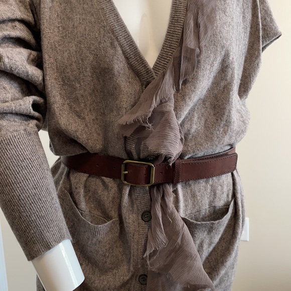 Elizabeth and James Kyra oversized deep V-neck long  button down cardigan 2 NWOT - Picture 5 of 10